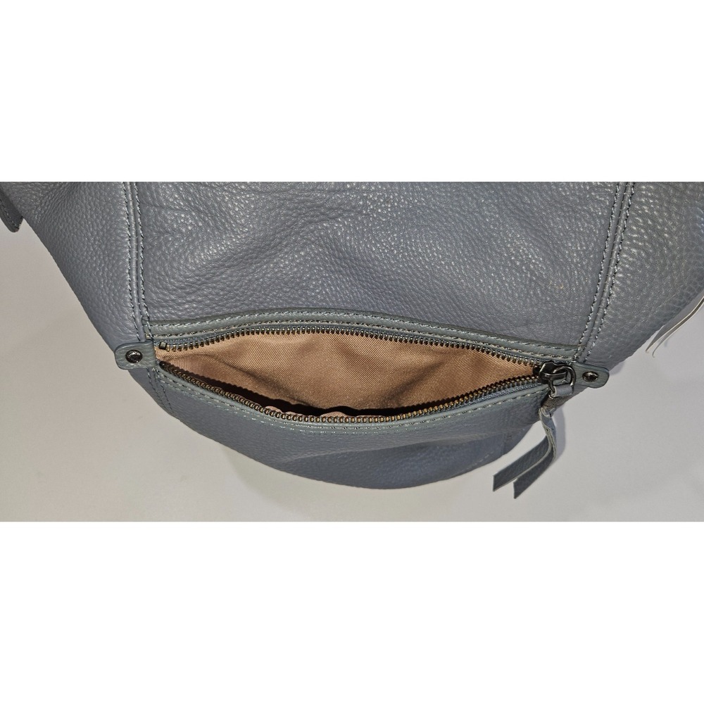 NWT The Sak Blue Pebbled Leather Hobo Shoulder Bag Slouchy Multi Pocket Zip - Picture 6 of 10